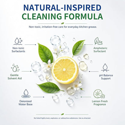 Kitchen All Purpose Cleaner and Degreaser, Oven and Stove Top Cleaner | Greasekiller Spray, 12.5oz for Kitchen Cleaner, Oil Stain Remover for Countertops, Ovens, Appliances, BBQ, Lemon,Ready to Use