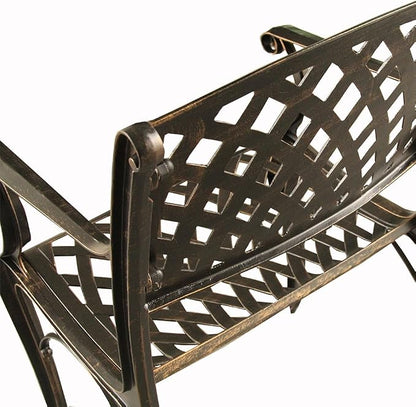 Oakland Living Modern Outdoor Mesh Cast Aluminum Bronze Patio Dining Chair