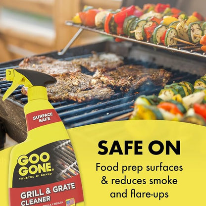 Goo Gone Grill and Grate Cleaner Spray (4 Pack) Cleans and Degreases BBQ Cooking Grates and Racks, Pellet and Electric Smokers- 24 Ounce