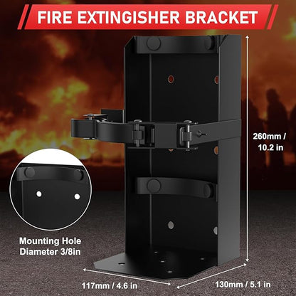 Fire Extinguisher Mount, Heavy Duty Fire Extinguisher Bracket Fits 5lb Dry Extinguisher for Car School Home Garage Laboratory and Vehicle Perfect for Wall Mount,1pcs, Black