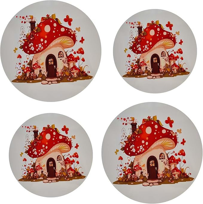 Kerixi Electric Stove Burner Covers Range Top For Expanding Counter Space Stovetop Decor (Mushroom)