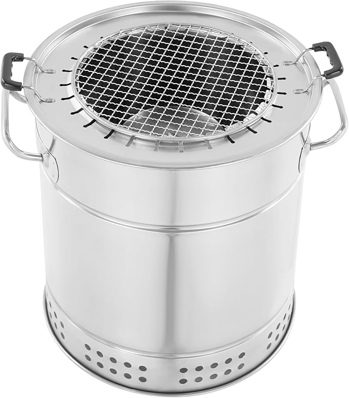 Large Portable Charcoal Grills, Portable Vertical Charcoal Smoker Grill,Stainless Steel Charcoal Grill with 28 Skewers for Travel, Outdoor Cooking and BBQ, Camping Grill Picnic Patio Backyard