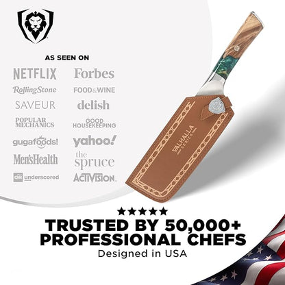 Dalstrong Valhalla 7" Nakiri Knife — Japanese Vegetable Cleaver, 9CR18MOV HC Steel (8–12° Edge), Unique Wood + Resin Handle — For Precision Veg Prep, Asian Cooking & Stir-Fry