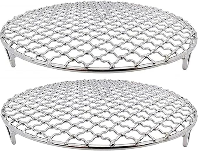 Round Cooking Rack 6 inch,R304 Stainless Steel Barbecue Grill with Feet for Outdoor Camping and Camping Barbecue Grill