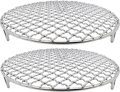 Round Cooking Rack 6 inch,R304 Stainless Steel Barbecue Grill with Feet for Outdoor Camping and Camping Barbecue Grill