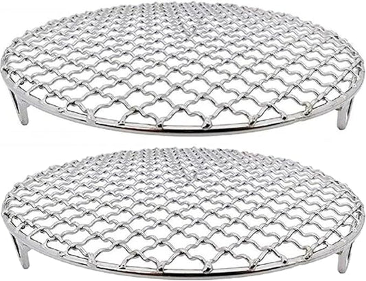 Round Cooking Rack 6 inch,R304 Stainless Steel Barbecue Grill with Feet for Outdoor Camping and Camping Barbecue Grill