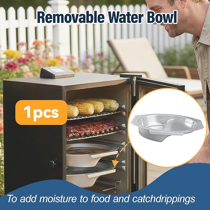 Small Water Bowl Compatible with Masterbuilt 30 Inch Digital Electric Smoker, Replace 9007170040 Water Pan, Fit for Models 20071117, 20071217, 20071218, 20071317, 20071417, 20071517, 20074517 etc.