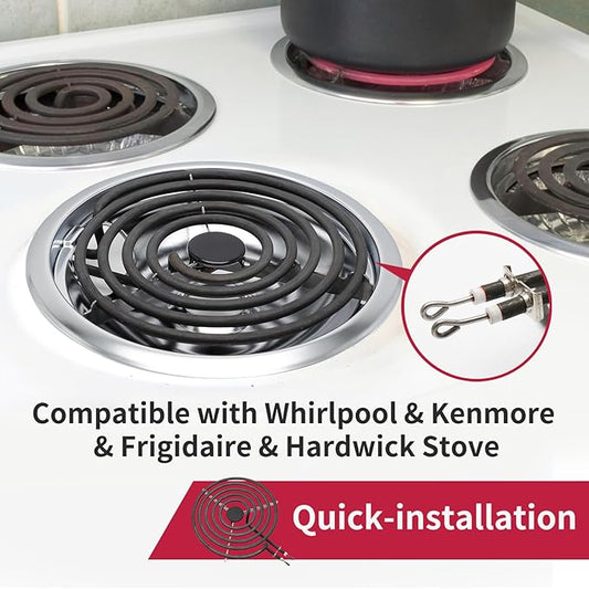 MP22YA Electric Stove Burner Element Replacement-Perfectly Compatible with Whirlpool&Kenmore&Frigidaire &Hardwick&Maytag&Norge Stove Top-Include 2* MP15YA 2* MP21YA