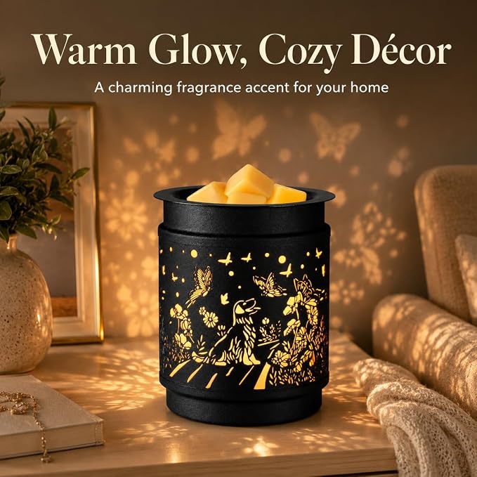 kobodon Wax Melt Warmer Metal Wax Warmer for Scented Wax (Dogs) | Electric Fragrance Candle Oil Burner 2 in 1,as Gifts for Moms Grandma Women Girls