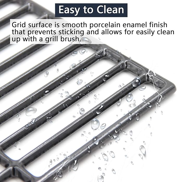 Hongso Porcelain Coated Cast Iron Cooking Grates Replacement Parts for Grill Master 720-0737 720-0670E, Master Forge GD4215S, Grill Chef GC616 GC716, Nexgrill 720-0737, Savor Pro GD4210S Gas Models