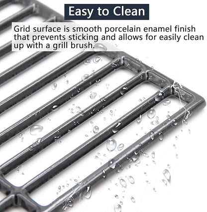 Hongso Porcelain Coated Cast Iron Cooking Grates Replacement Parts for Grill Master 720-0737 720-0670E, Master Forge GD4215S, Grill Chef GC616 GC716, Nexgrill 720-0737, Savor Pro GD4210S Gas Models