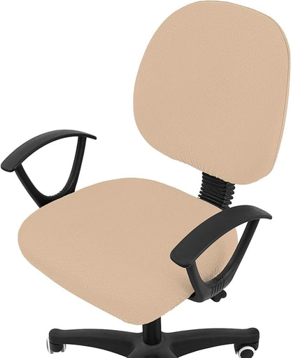 Smiry Office Computer Chair Covers for Desk Rotating Chair Protector | Stretch Jacquard Removable Washable Universal Slipcovers, Seat + Backrest Cover, Khaki