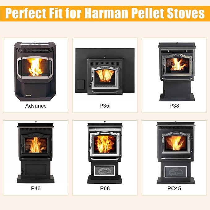 Criditpid 1-00-00888-10 Door Gasket for Harman P68, P43, P61, P38, PC45, Advance, Accentra 52i, P35i, Absolute 63 Pellet Stoves & Harman 300i Wood Stoves, Ash Pan Seal Stove Gasket Rope Replacement