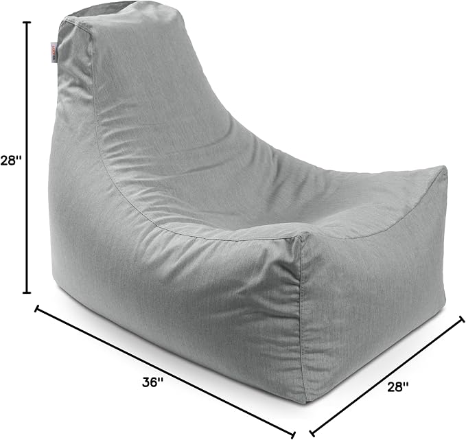 Jaxx Juniper Outdoor Bean Bag Patio Chair & Poolside Lounge, Granite