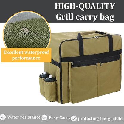 1200D Heavy-Duty Grill Carry Bag for Blackstone 22 inch Griddles - Fits Griddle with Hood, Stand & Tools, 17-Pocket Organizer, Spice Compartments, Dual Handles (Only Bag)