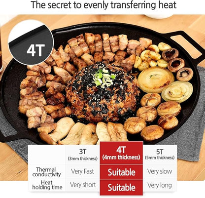Korean BBQ C IH Griddle Grill Pan, Nonstick Coating, All Stove(Gas, Electric & Induction), Indoor Outdoor Griddle (16 IN)