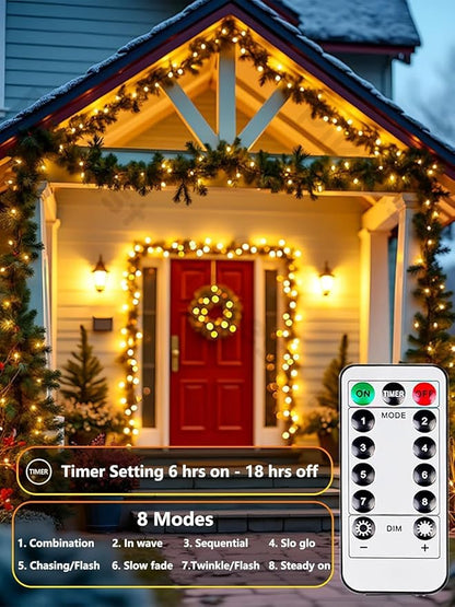 50 LED Fairy Lights Battery Operated with Remote, 16FT Waterproof Twinkle Lights with Timer & 8 Modes, Fairy String Lights Outdoor Indoor for Bedroom Classroom DIY Christmas Decor (Warm White)