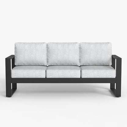 LayinSun Outdoor Patio Aluminum Sofa, Metal Modern 3-Seat Couch with Washable Thick Cushions