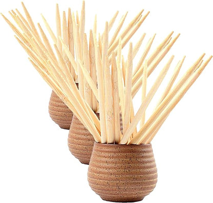 7" Natural Bamboo Skewers For BBQ，Caramel and Candy Apple Sticks, Corn Dog，Corn Cob，Cookie，Lollipop，Kabob，Gril. 5mm Thick by Semi Point Styel (100 pcs) (Pack of 3)