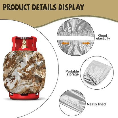 Golden Marble Propane Tank Cover 20lb Heavy Duty Propane Cylinder Cover Weather Resistance Outdoor Grill Accessories for Winter