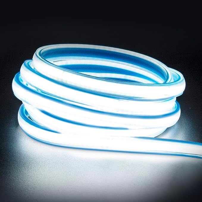 Waterproof LED Light Strip 10m Flexible LED Strip Lights 110v AC LED Rope Light 6000K Cuttable LED Strip for Outdoor Indoor Under Cabinet Lighting (Cold White, 32.8ft)