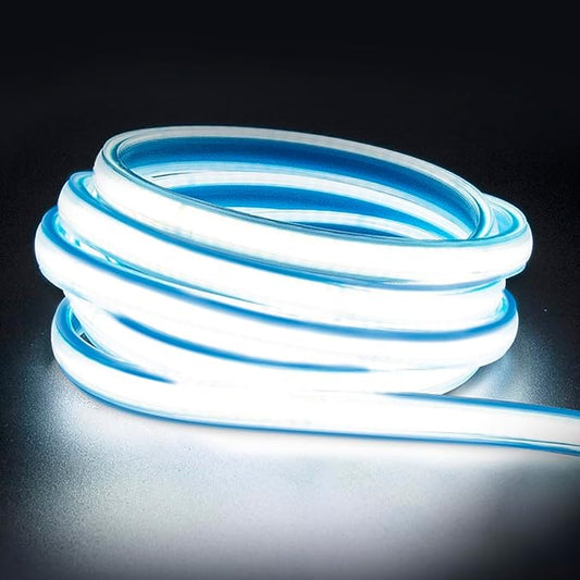 Waterproof LED Light Strip 10m Flexible LED Strip Lights 110v AC LED Rope Light 6000K Cuttable LED Strip for Outdoor Indoor Under Cabinet Lighting (Cold White, 32.8ft)