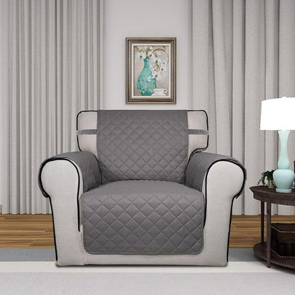 PureFit Reversible Chair Sofa Cover Dog Couch Covers for Sofa, 25.5 in | Gray/Light Gray, Water Resistant Couch Protector, Washable Pet Couch Cover with Non Slip and Elastic Straps For Kids