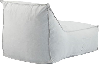 Merax Outdoor Bean Bag Chairs Set of 2, 48" Lounger Chair for Adults Bean Bag Couch Sofa with Foam Filled for Patio Pool Balcony Desk, Water-Repellence Fabric Outside Beanbag Chair, Light-Grey