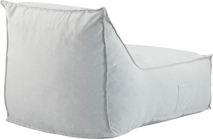 Christopher Knight Home Venny 48" L Outdoor Bean Bag Chair Set of 2, Fabric Bean Bag Chair for Adults and Kids, Indoor/Outdoor Sun Lounger, Patio Lounge Chair Set of 2, Light Gray