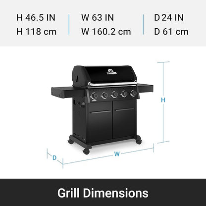 Broil King 866154 Crown 520 Shadow 5-Burner Propane Gas Grill in Black