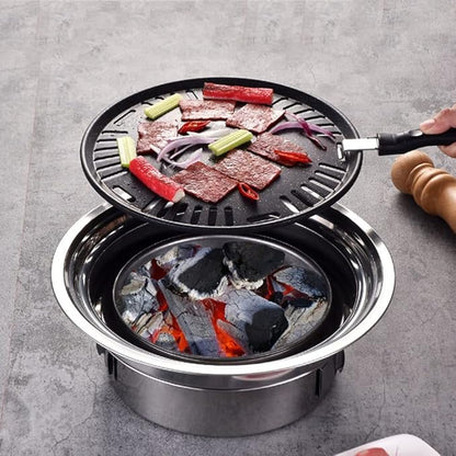 Portable Charcoal BBQ Grill Smoker Barbecue Grill Outdoor Stainless Steel BBQ Camping Grill Outdoor Grill Set of Tools for Picnic, Backyard Cooking, Travel Grill Accessories ( Color : E , Size : 35cm