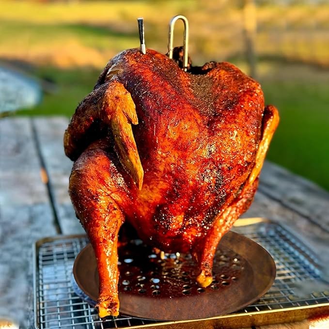 Stainless Steel Turkey Fryer Stand Kit,Turkey Chicken Fryer Stand and Hanger Set,suitable for outdoor turkey deep fryers,Turkey Fryer Grill Stainless Steel Accessories With Drip Pan