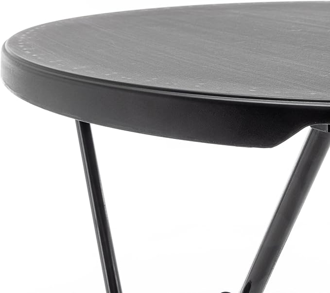 BTEXPERT Set of 2, Black 2.63 Foot Round Plastic Bar Height Folding Table Indoor Outdoor Accessory for Patio Backyard Dining Wedding Party Events Home Kitchen