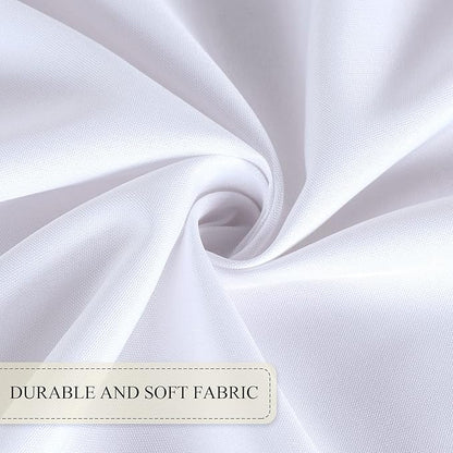 SARAFLORA Outdoor and Indoor Tablecloth -60x120 inch White, Wrinkle Free Washable Waterproof Table Cloth with Umbrella Hole and Zipper Rectangle Table Cover for Spring/Summer/Patio/Picnic/BBQS/Party