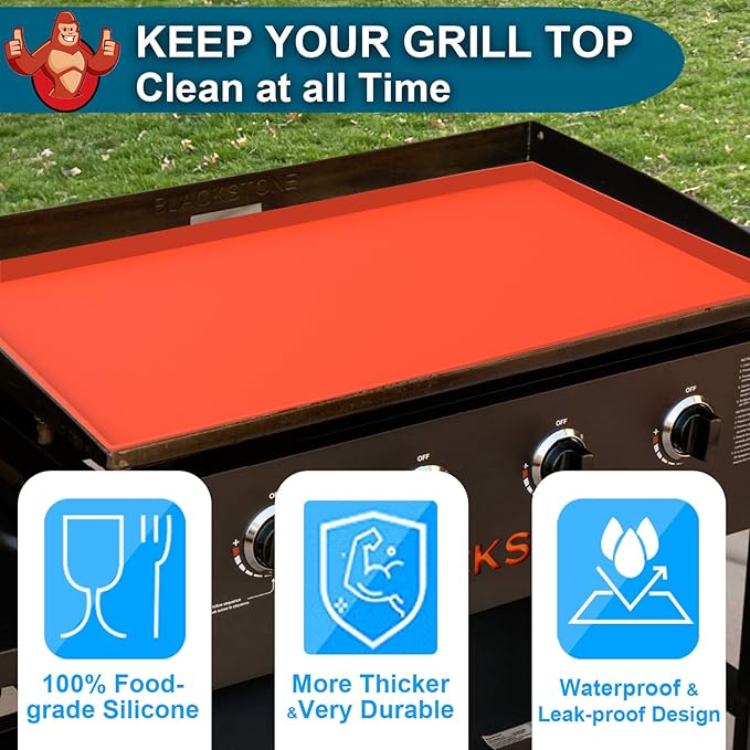 28" Silicone Mat for Blackstone Griddle Top, 100% Silicone Protective Mat Cover for Blackstone Grill
