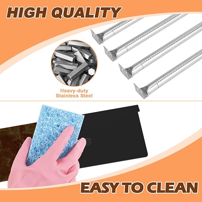 P500RSIBNK-3 Grill Replacement Part Kit for Napoleon Prestige 500 & Pro 500 Gas Grill Parts, Grill Grates & Heat Plate and Burner for Napoleon Built-in Prestige 500, Replace for Napoleon BIP500RBNSS-3