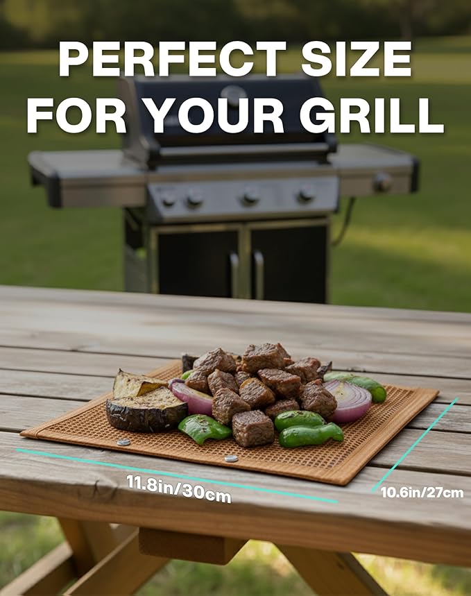 Mesh Grill Bags for Outdoor Grill – Reusable PTFE Non-Stick Grilling Pouch for Easy Cleanup, Grilling Bags for Vegetables, Fish & Smoker Accessories – Dishwasher Safe, 2Pcs