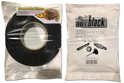 Fireblack® Hi Temp BBQ Smoker Gasket Self Stick 15 ft High Heat 1/2 x 1/8 Black