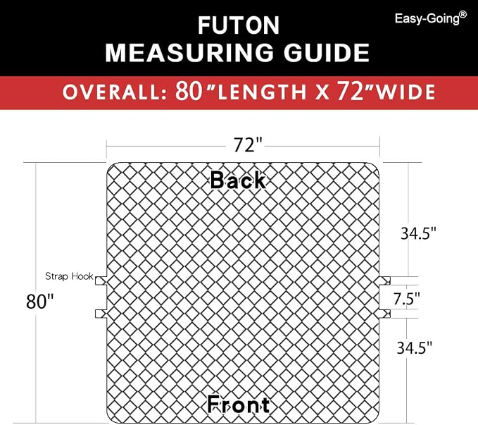 Easy-Going Reversible Couch Cover, Large Futon Sofa, Beige/Beige | Machine Washable Slipcover For Dogs, Water Resistant Furniture Mat For Living Room, Non-Slip Sofa Cover, Pet Friendly