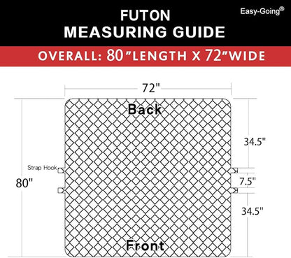 Easy-Going Reversible Couch Cover, Large Futon Sofa, Beige/Beige | Machine Washable Slipcover For Dogs, Water Resistant Furniture Mat For Living Room, Non-Slip Sofa Cover, Pet Friendly