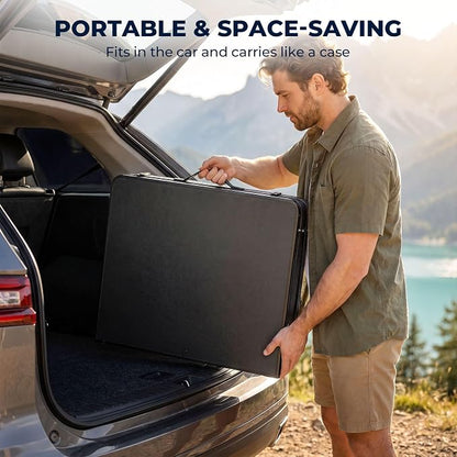 Overmont Folding Aluminum Camping Table - 47.2'' x 23.6'' with Carry Handle | 2 Height up to 27.5" with Storage Net, Lightweight Waterproof Portable for Outdoor Travel Backyard BBQ Picnic Patio Tailgate