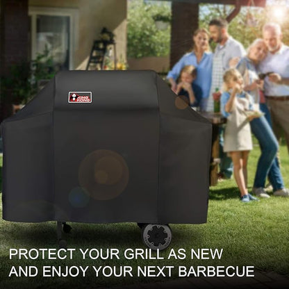 Kingkong 7573/7106 Grill Cover for Weber Spirit 200, 300 Series and Genesis Silver Gas Grill with Grill Brush, Tongs and Thermometer