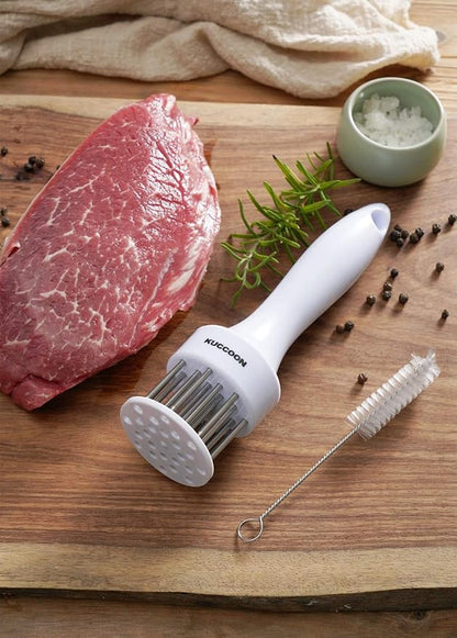 Meat Tenderizer Tool (Pack of 2) Stainless Steel Needle Ultra Sharp 24 Blade Tenderizer Tool for Tenderizing Beef Chicken Steak Veal Pork