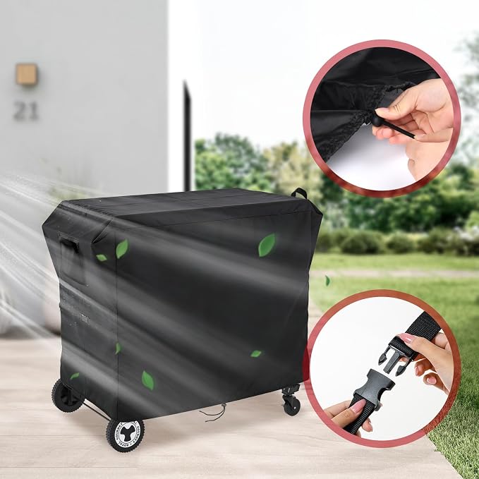 Outdoor Dining Grill Cart Cover - 25" D x 42" W x 33" H | 500D Grill Cart Cover for Grills House grill Cart, Heavy Duty Waterproof BBQ Food Prep Table Covers, Black