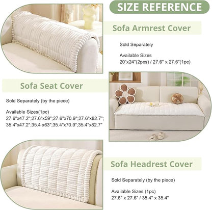 OstepDecor Couch Cover for Dogs, Washable Non Slip Sofa Cover for Pets | Soft Couch Covers for Sofa, Loveseat and Sectional, Furniture Protector Against Pet Hair & Dirt (27.6" x 47.2", White)
