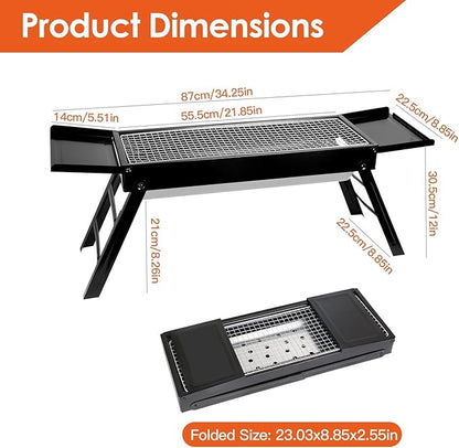 Portable BBQ Griddle, Foldable Kabob Barbecue for Outdoor Hibachi BBQ Lamb Skewer Camping Barbecue Grill in Garden Backyard Party Picnic Travel