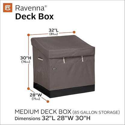 Classic Accessories Ravenna Water-Resistant 85 Gallon Deck Box, outdoor storage box