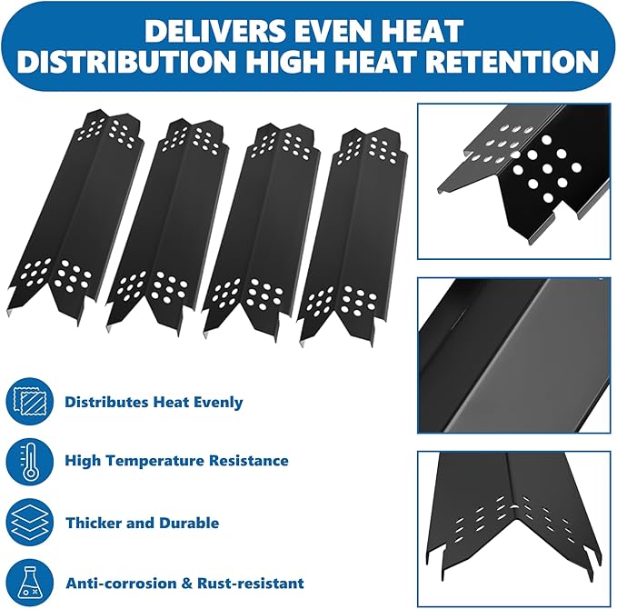 Replacement Parts for Nexgrill 4-Burner 720-0830 720-0830H 720-0830D 720-0783C, Cast Iron Grill Grate, Heat Shield Plates, Burner Tubes, Igniters Kit for ‎‎Cuisinart CGG-7400 Replacement Parts