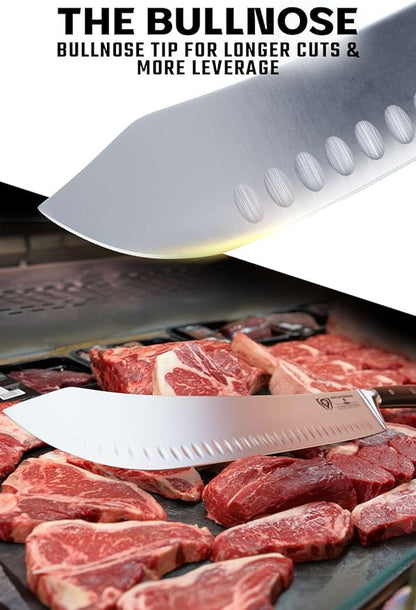Dalstrong Bull Nose Butcher Knife - 14 inch - Gladiator Series Elite - High Carbon Premium German Steel - Black G10 Handle - Meat BBQ Knife - Sheath Included - NSF Certified