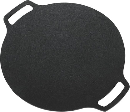 VBESTLIFE Korean Grill Pan, Double Handle Non Stick 6 Layer Coating Aluminum Alloy Gas Cooker Round BBQ Griddle for Outdoor Camping